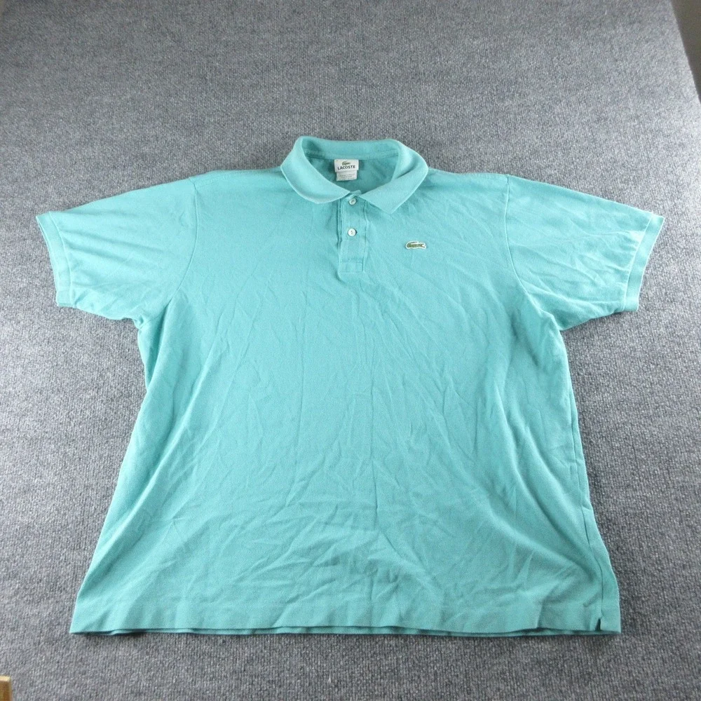 Lacoste Polo Shirt Mens 4XL Teal Short Sleeve Cotton Crocodile Logo Classic Fit